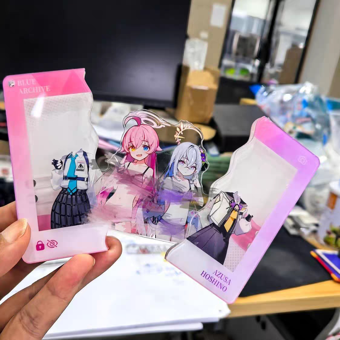 蔚蓝档案周边亚克力磁吸换装抽拉挂件创意钥匙扣包包挂件二次元