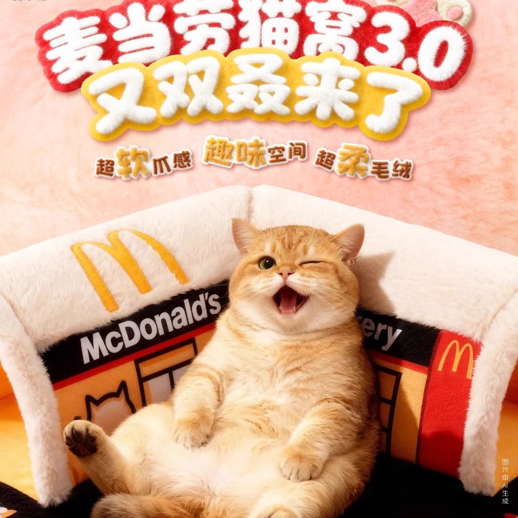 麦当劳宠物周边猫咪围兜帽子