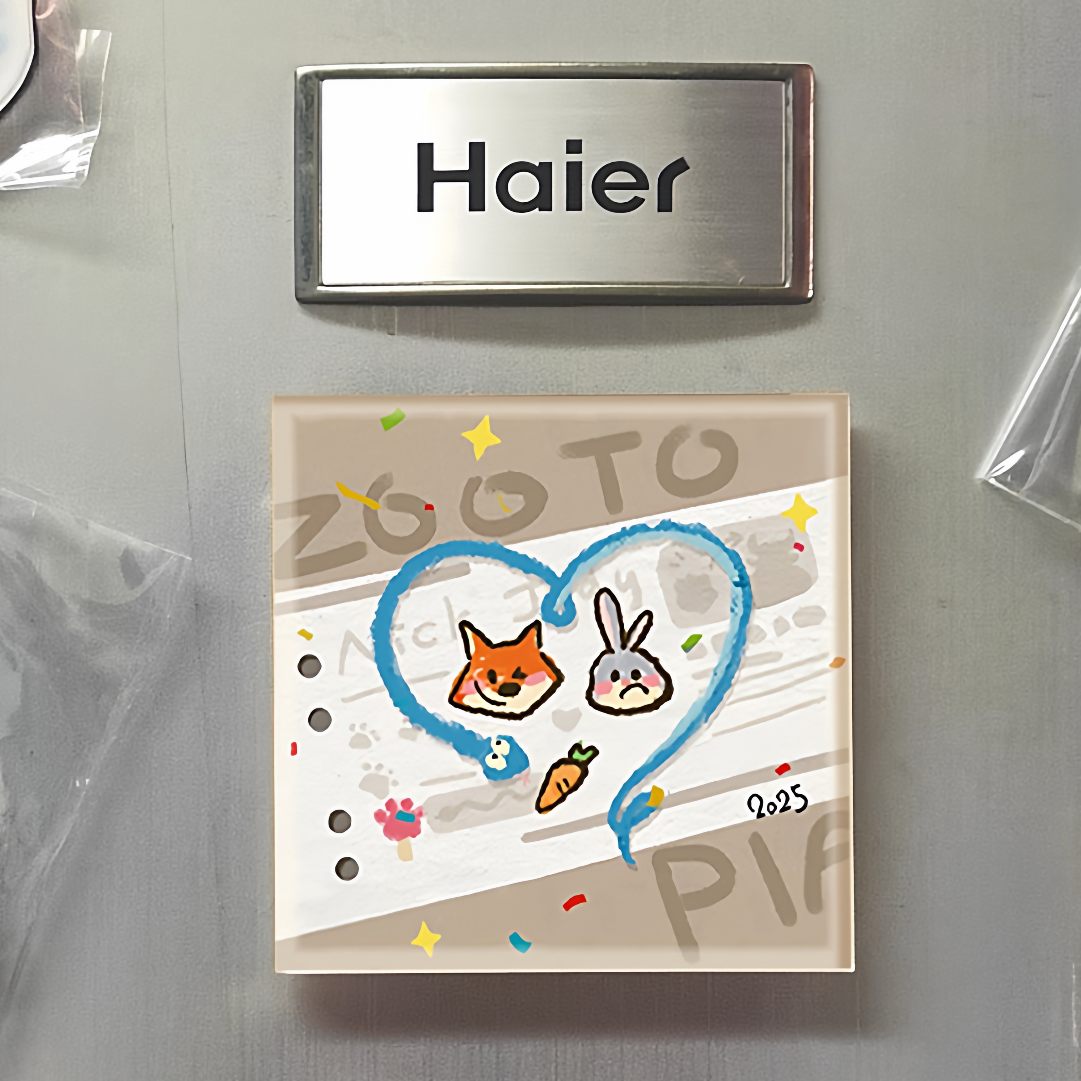 新款朱迪尼克狐兔cp方形冰箱贴