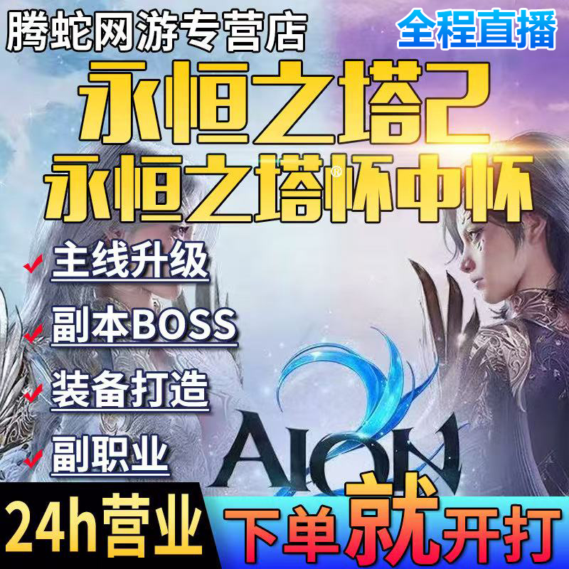 永恒之塔2AION代练肝打升等级副本基纳游戏金币obs欧博斯强化代充