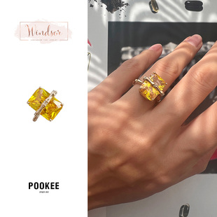 气质 个性 windsor 柠檬竹节戒指女小众设计轻奢高级感独特新款