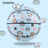 SPARKPOP彩虹呕吐猫像素风天蓝色7号6号室内外女男生通用刻字篮球