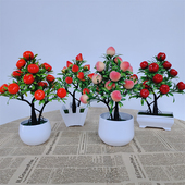 仿真花假花干花盆景发财树塑料喜庆发财红果餐桌客厅卧室装 饰摆件