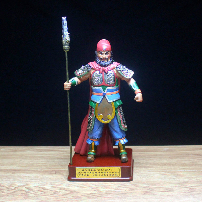 创意古代三国人物张飞雕像翼德公仔中式桃园结义家居客厅书房摆件