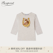 Bonpoint童装 T恤衫 新品 2025秋冬小童小马图案休闲长袖