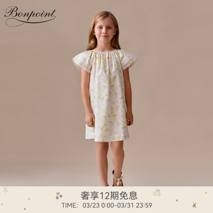 连身裙小樱桃童装 Bonpoint2026春夏女大童樱桃满印小飞袖 新品