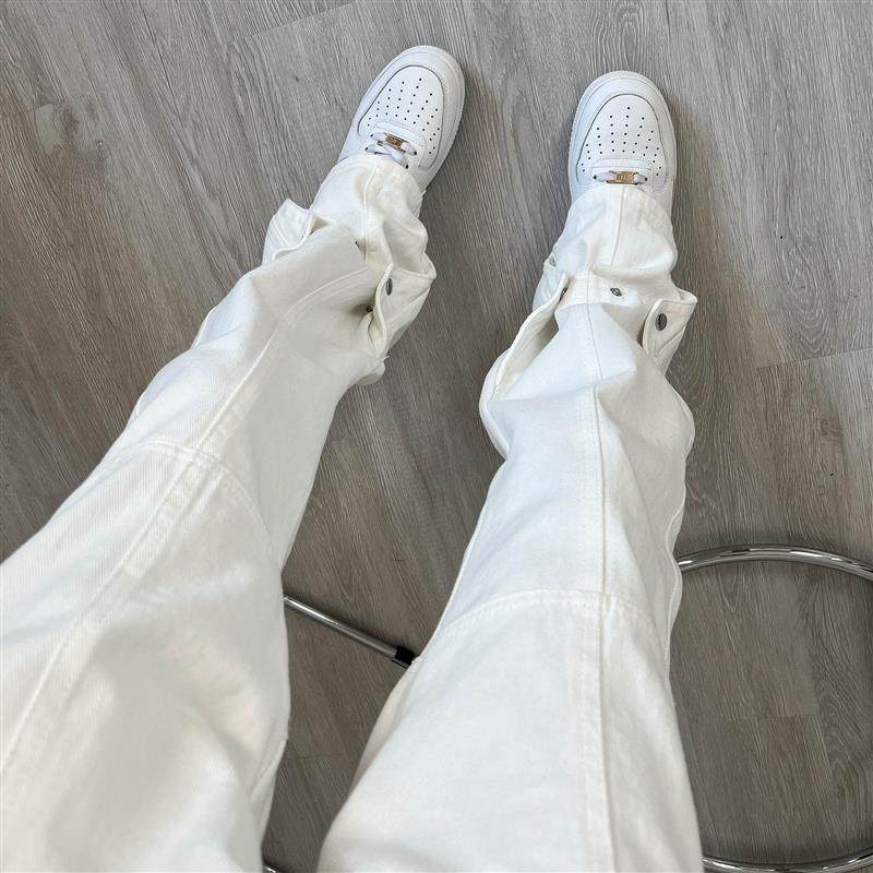 FILFR美式vintage高街微喇叭牛仔裤男潮牌复古直筒设计感vibe裤子