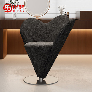 化妆椅轻奢高级感可旋转梳妆凳女生卧室梳妆台凳子设计师沙发椅子
