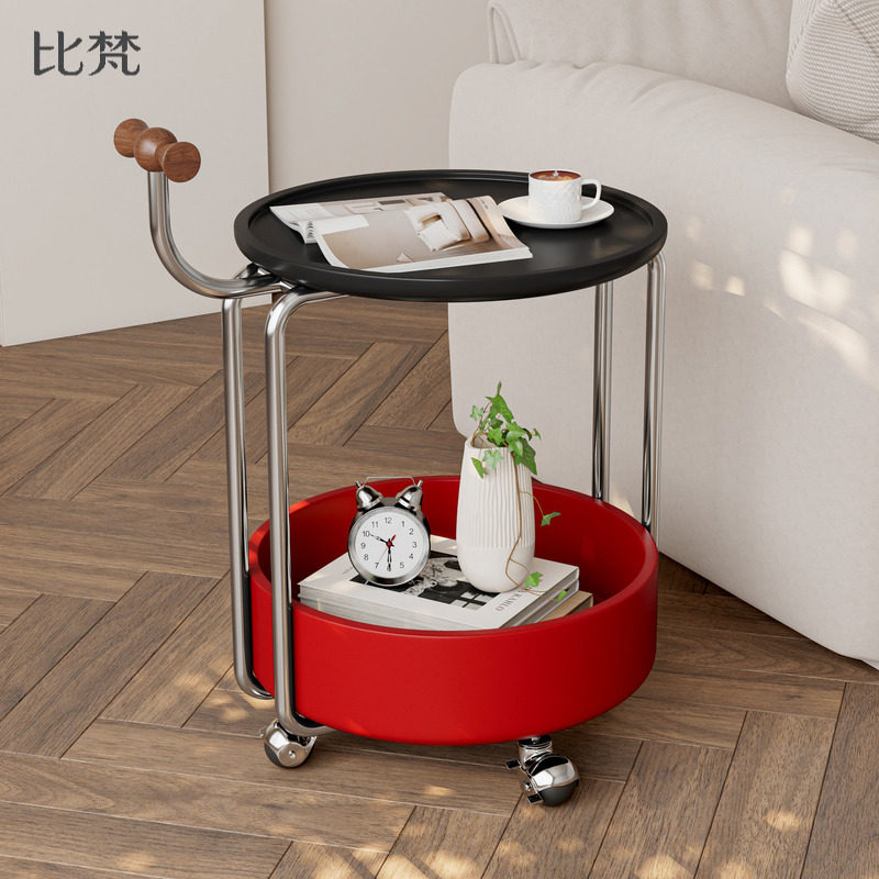 客厅边几家用沙发小户型移动推车轻奢现代简约高级感侘寂风小茶台