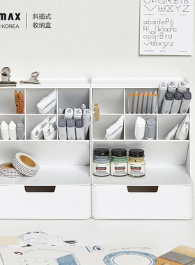 韩国SYSMAX HIVE系列进口多功能ins风桌面收纳盒储物盒置物盒办公室文具整理盒简约风格韩式笔筒书桌收纳盒子