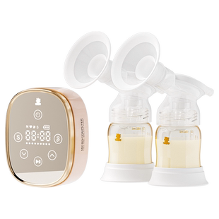 snowbear小白熊双边吸奶器微震按摩舒适吸乳免手扶自动母乳挤奶器
