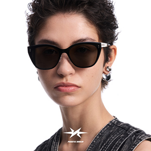 PLASTIC BRAIN超轻一体镜片太阳镜小众猫眼素颜连体墨镜女遮阳