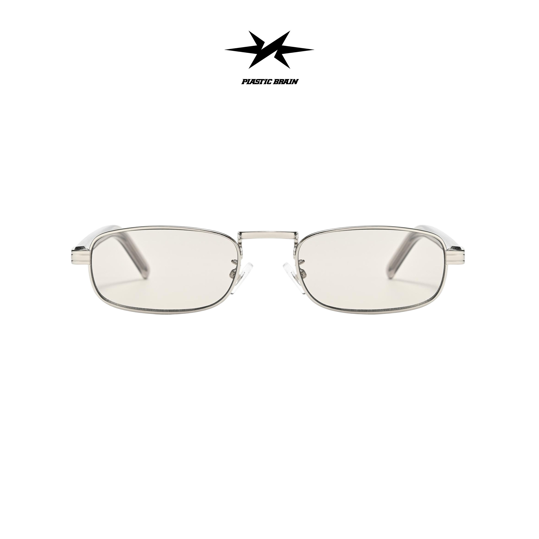 PLASTIC BRAIN金属复古方框太阳镜男女小众Y2K老钱风银色墨镜,ZIPPO/瑞士军刀/眼镜,太阳眼镜,淘宝优惠券,粉丝福利购,淘宝优惠卷