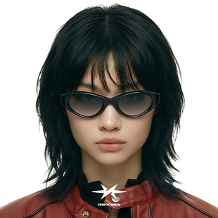 PLASTIC BRAIN墨镜复古猫眼男女渐变窄框太阳眼镜防紫外线