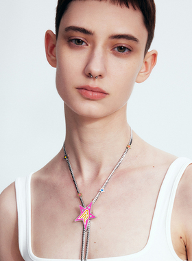 【汪苏泷/鹭卓同款】PLASTIC BRAIN塑料脑袋抽拉项链星星吊坠流苏