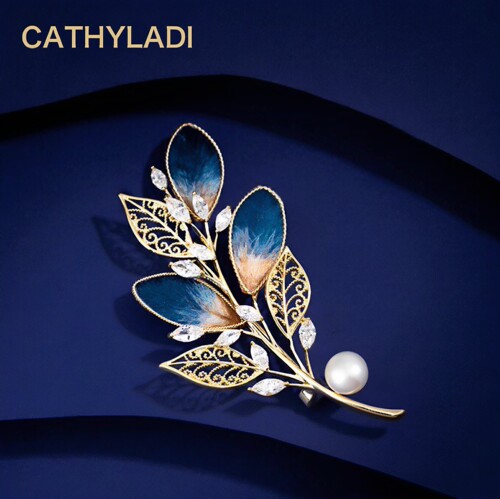 CATHYLADI叶语拾光胸针高级感女款新中式非遗绒花别针送节日礼物