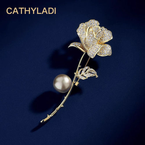 CATHYLADI轻奢高级玫瑰胸针别针精致时尚胸花送妈妈送闺蜜送长辈