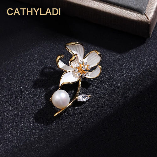 CATHYLADI莲花胸针女胸花轻奢西装配饰高级感别针送长辈生日礼物