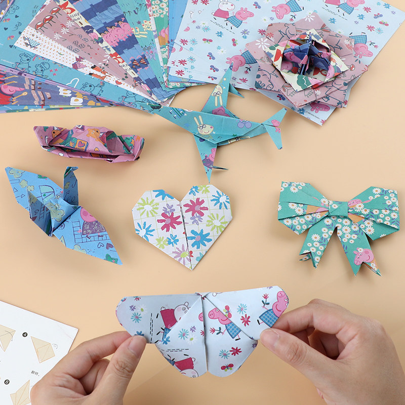 小猪佩奇创意折纸幼儿园手工diy制作儿童3-6岁趣味折叠彩纸材料包