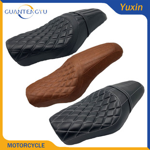 适用哈雷XL883 1200 X48 72改装摩托车前座连体坐垫 双人一体坐垫