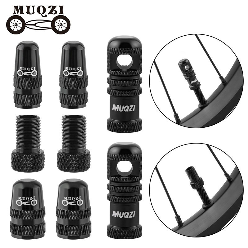 MUQZI自行车法/美式气嘴帽法转美转换嘴铝合金轮胎气门芯防尘盖