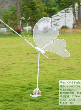 不锈钢铁艺镂空蝴蝶雕塑户外园林公园草坪美陈景观发光摆件装饰品