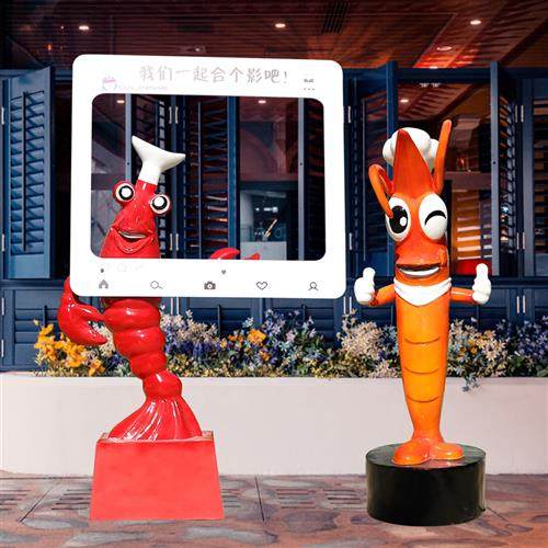 玻璃钢发光龙虾雕塑摆件模型仿真海鲜室外饭店装饰迎宾餐厅门口,家居饰品,装饰摆件,淘宝优惠券,粉丝福利购,淘宝优惠卷