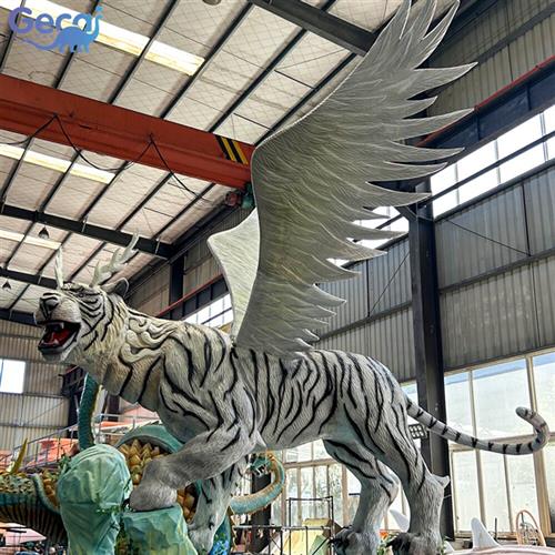 山海经神兽雕塑大型动态模型户外景区公园不夜城电动机模制作厂家