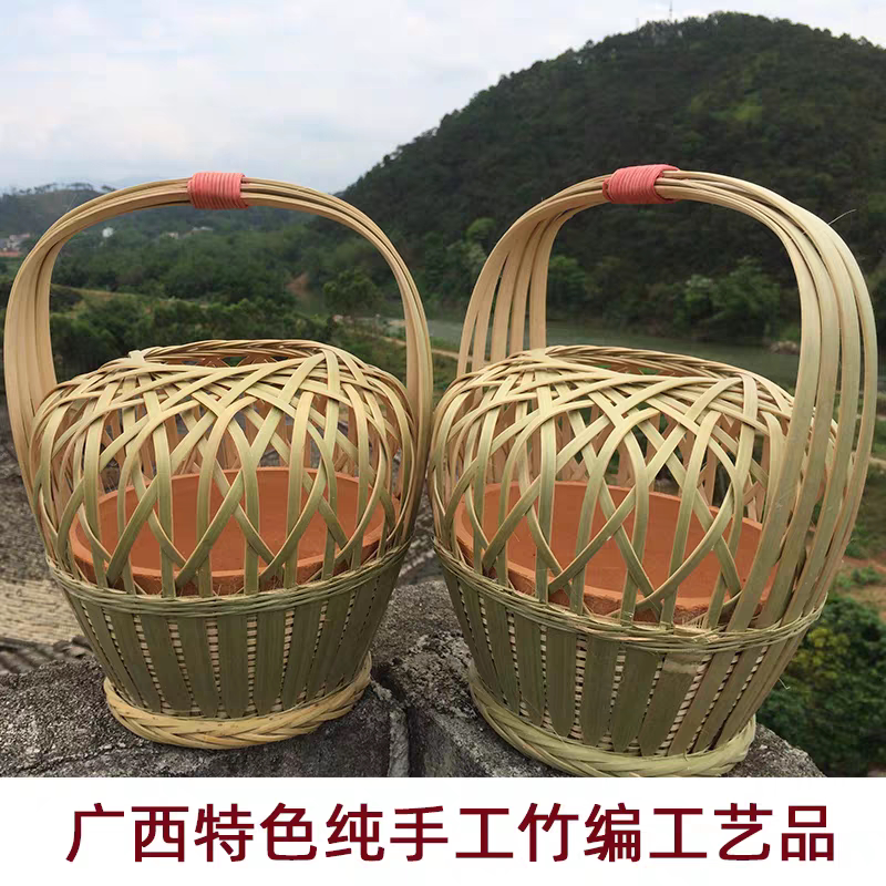 竹编火笼取暖火炉竹编织烘笼竹笼特色