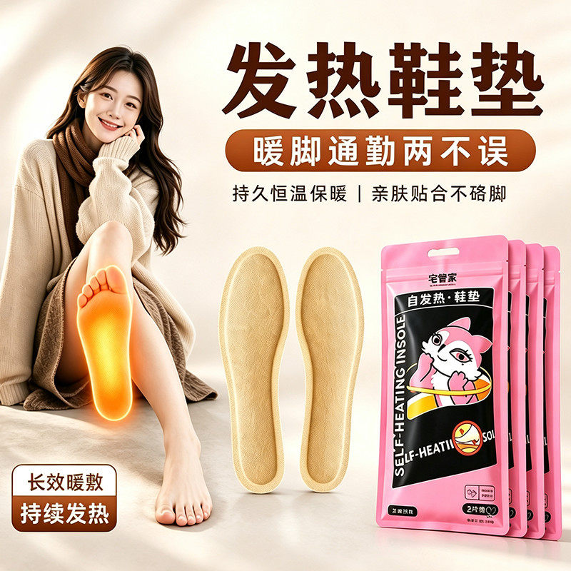老人自加热保暖吸汗鞋垫