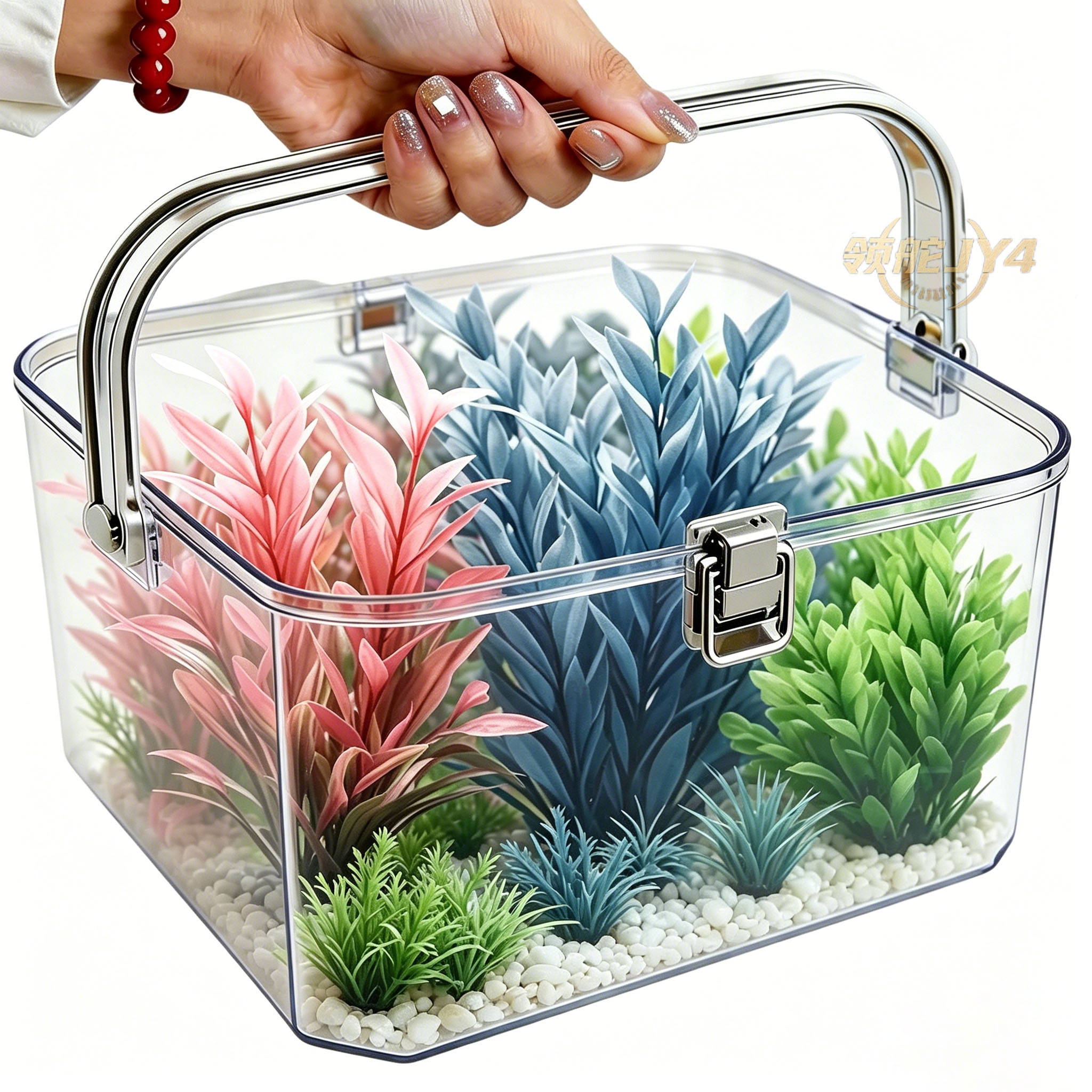鱼缸装饰仿真水草水族缸造景摆件假水草龟缸观赏内饰精美水草鱼叉图片