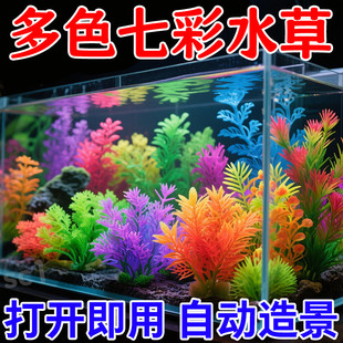 鱼缸懒人造景套餐仿真塑料水草后景水族箱真草净化植物装饰摆件