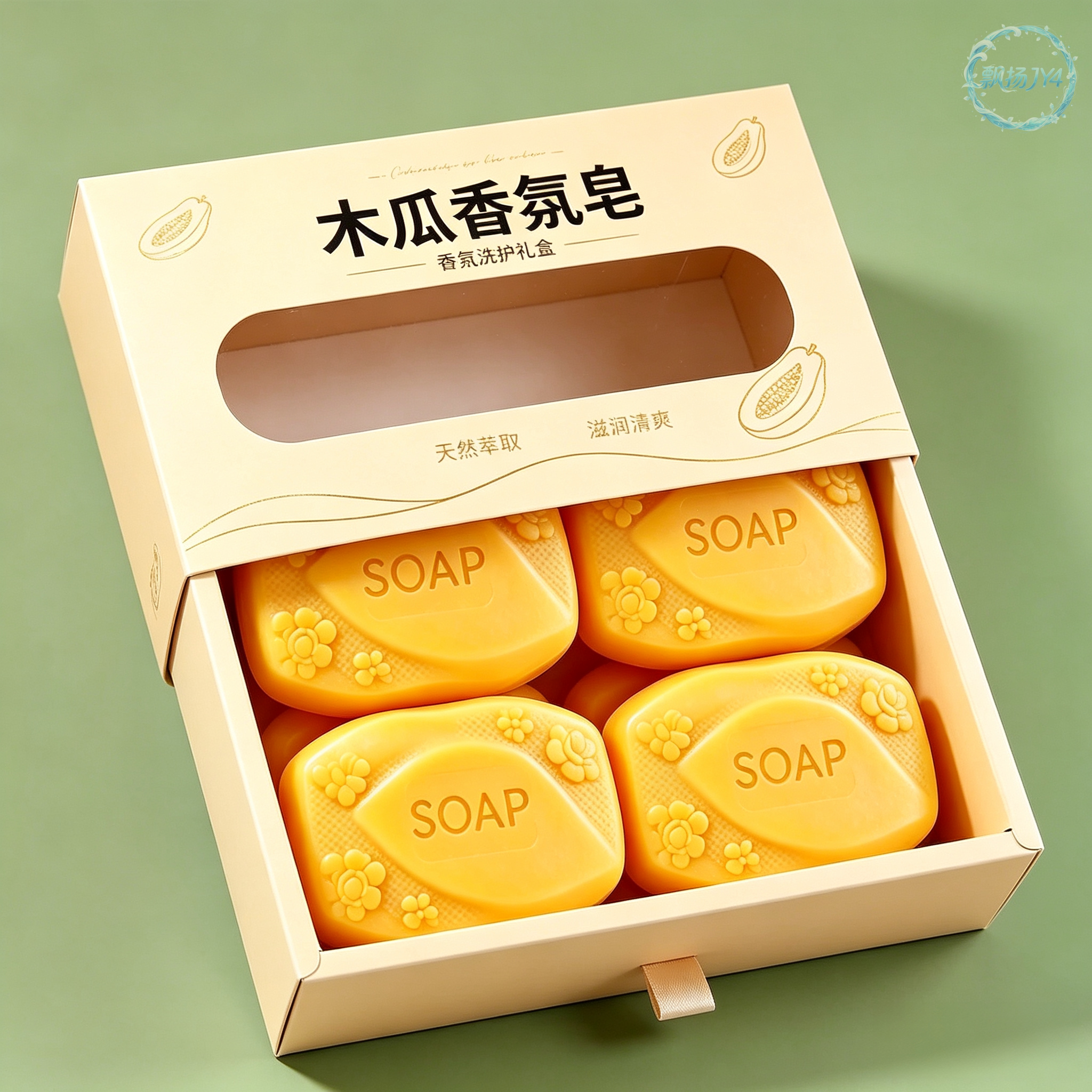 超大块木瓜香氛精油皂持久留香