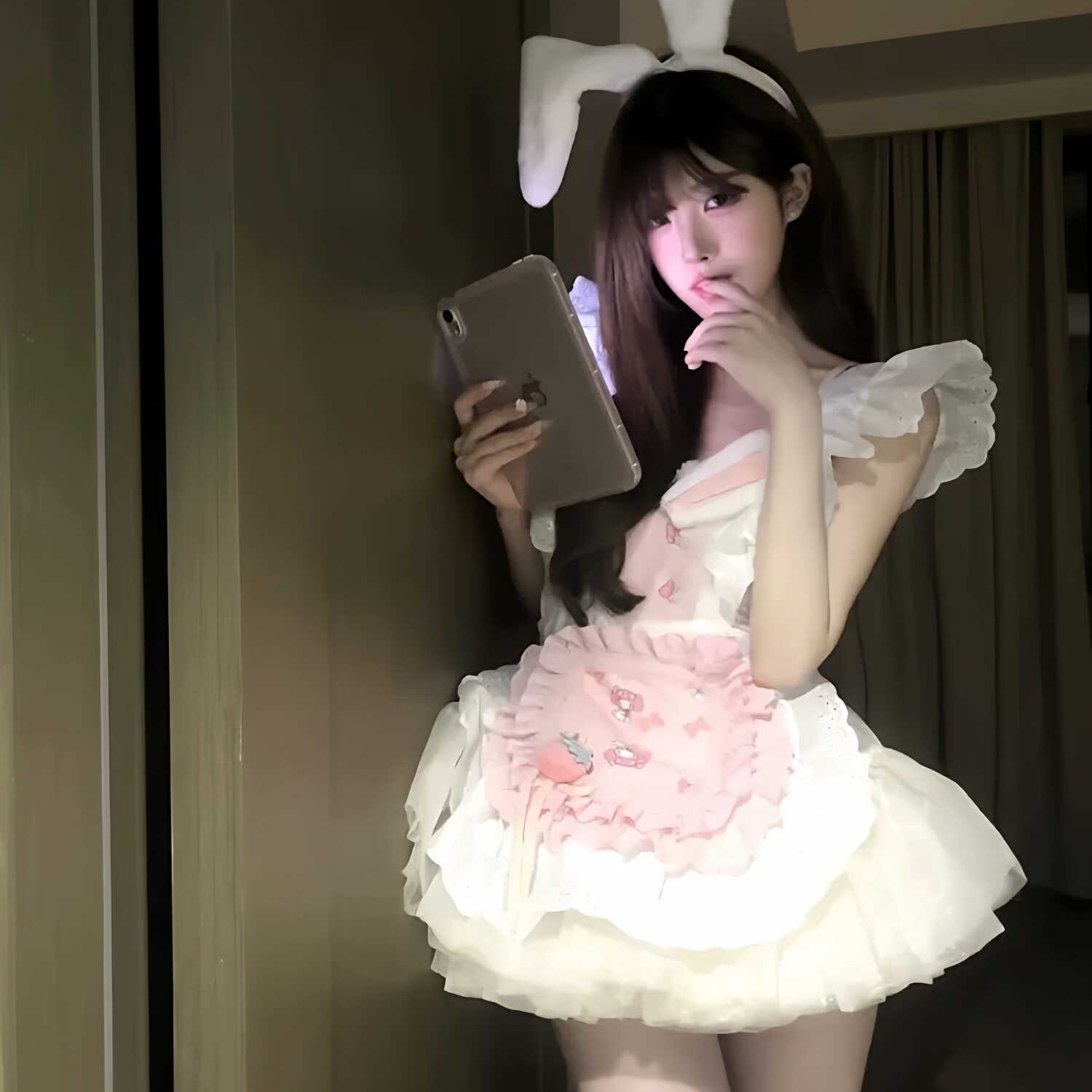 可爱奶乖裙兔女郎制服小厨娘洛丽塔连衣裙女仆装cos服蓬蓬裙套装