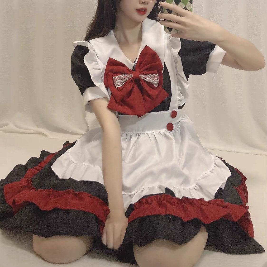日系可爱女仆装性感cosplay女装连衣裙lolita洛丽塔裙咖啡厅女佣