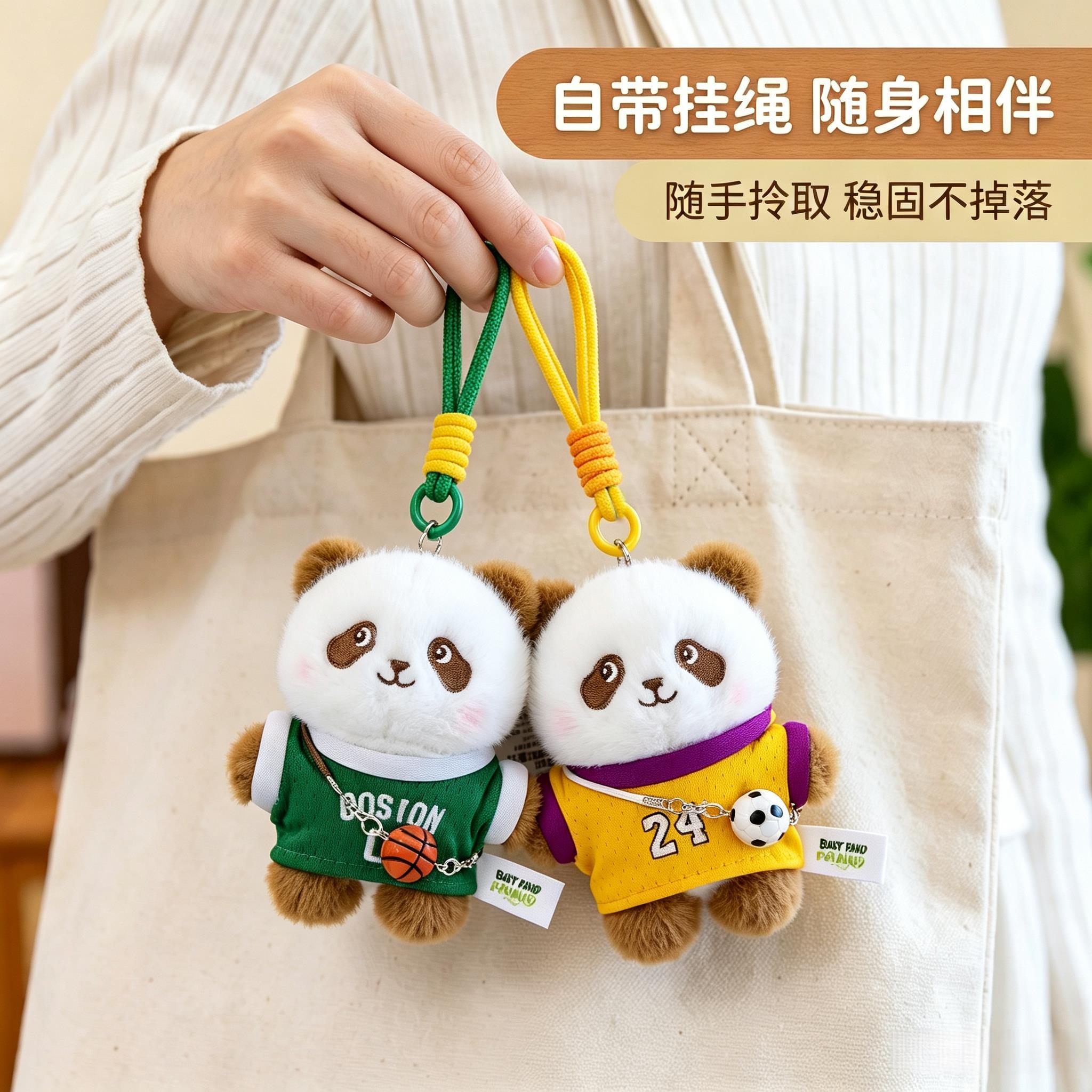 软萌小熊猫毛绒挂件 可爱卡通钥匙扣公仔 包包挂饰闺蜜礼物