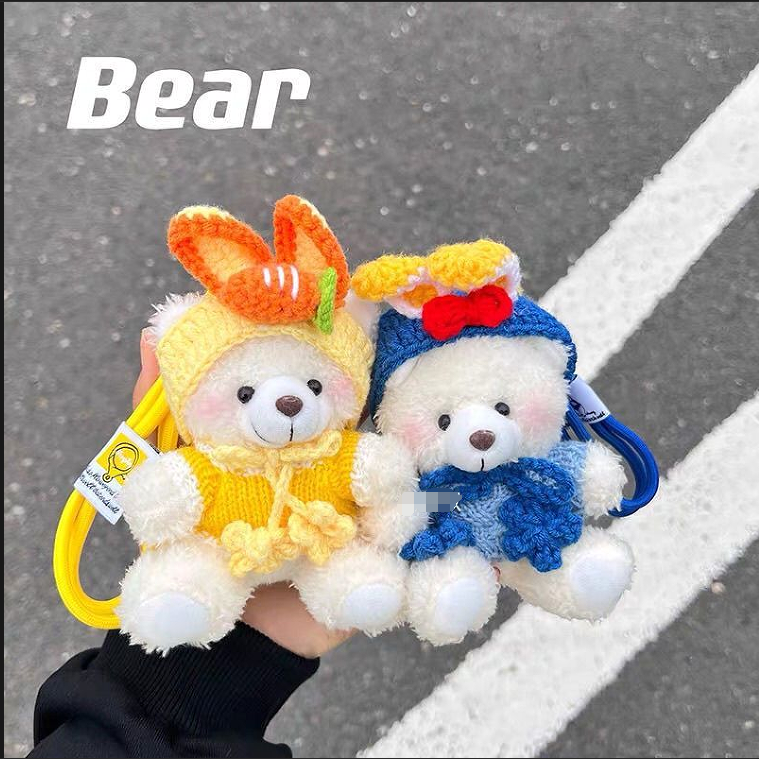 腮红小熊毛绒包挂件创意