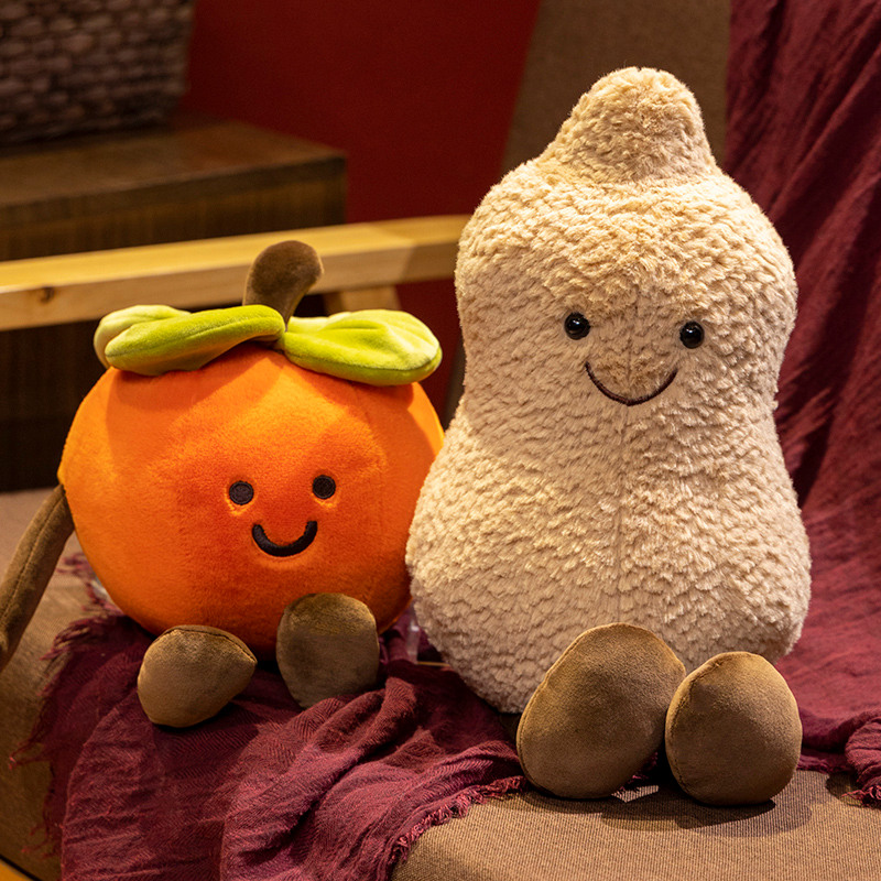 毛绒玩具花生抱柿子菜公仔