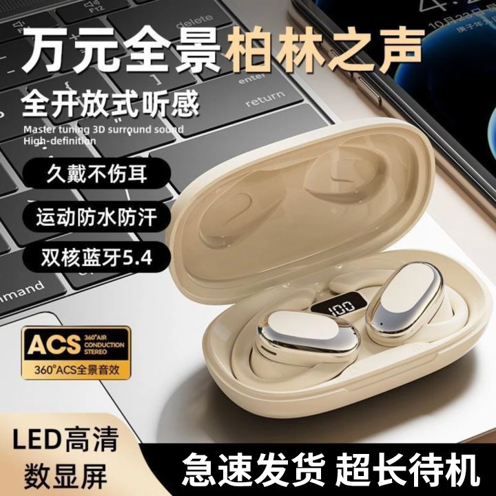 德国柏林之声蓝牙耳机2025新款无线降噪长续航挂耳式运动跑步专用