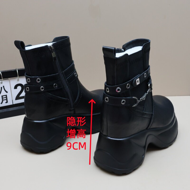 隐形内增高9CM马丁靴女2026
