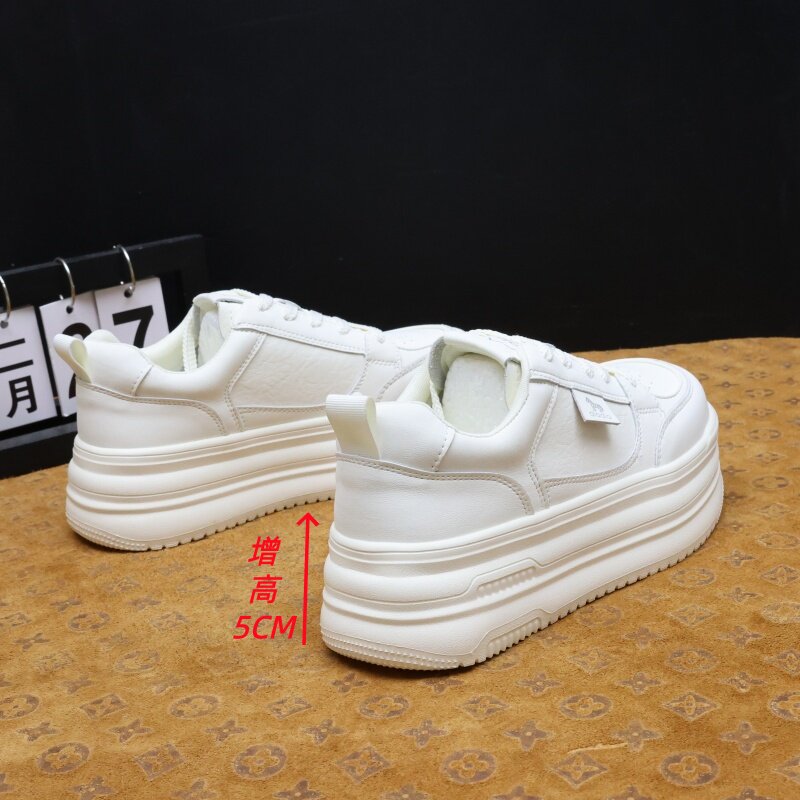 隐形增高5CM厚底松糕小白鞋女图片