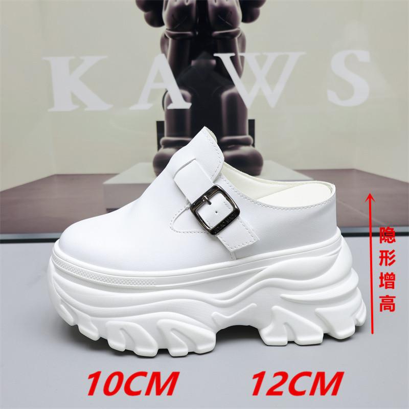 春夏女内增高10-12CM懒人小白鞋