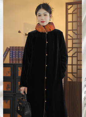 【艾思】冬季新款桑蚕丝时尚高级简约洋气百搭丝绒长袖棉衣25822