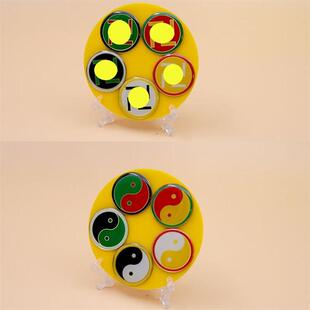 五行太极图潘氏黄铜双面万字福太极八卦五行室内磁场调整补角盘