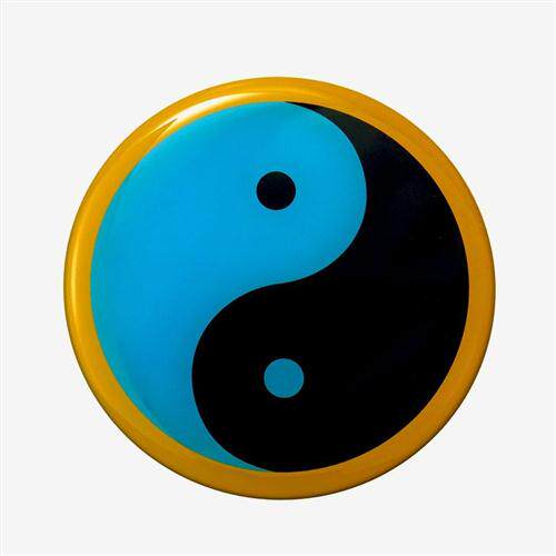 五行八卦符能量贴黄铜8公分江版红绿蓝黄黑边太极八卦万字摆件