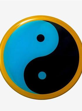 五行八卦符能量贴黄铜8公分江版红绿蓝黄黑边太极八卦万字摆件