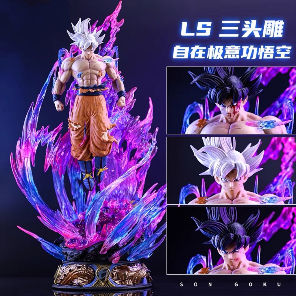 thumbnail for Dragon Ball Figure LS Freedom Extreme Skill White Hair Monkey King Awakening Saiyan Anime Figure Model Gift