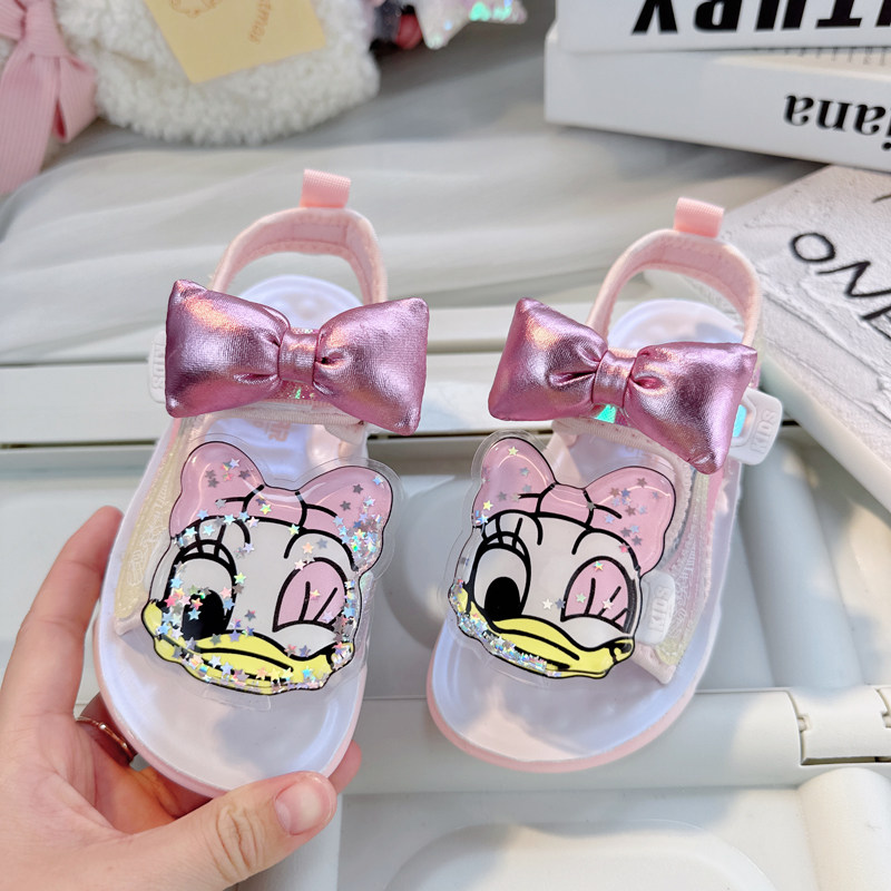 女童凉鞋2026新款夏季小女孩时尚可爱女童鞋软底蝴蝶结夏天公主鞋