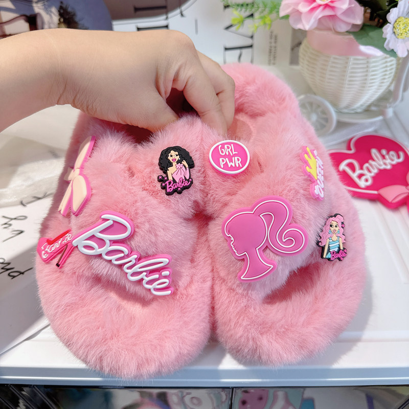 儿童拖鞋2025新款女孩冬款女童毛绒棉拖女生可爱室内秋冬季毛毛鞋