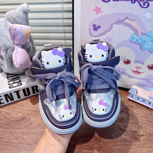 儿童女款运动鞋2026新款女童高帮板鞋春款皮面防水软底女孩鞋子女